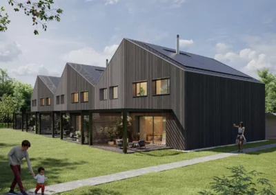 Immeuble de 6 logements conçu par Sáez Architecte à Saint-Martin, Besencens
