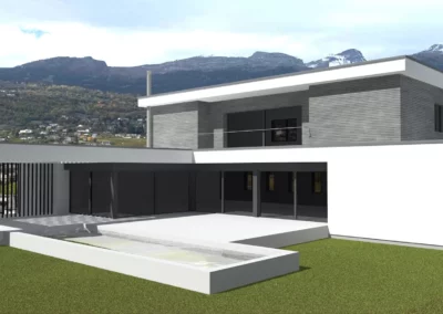 Villa familiale avec piscine conçue par Sáez Architecte à Sion